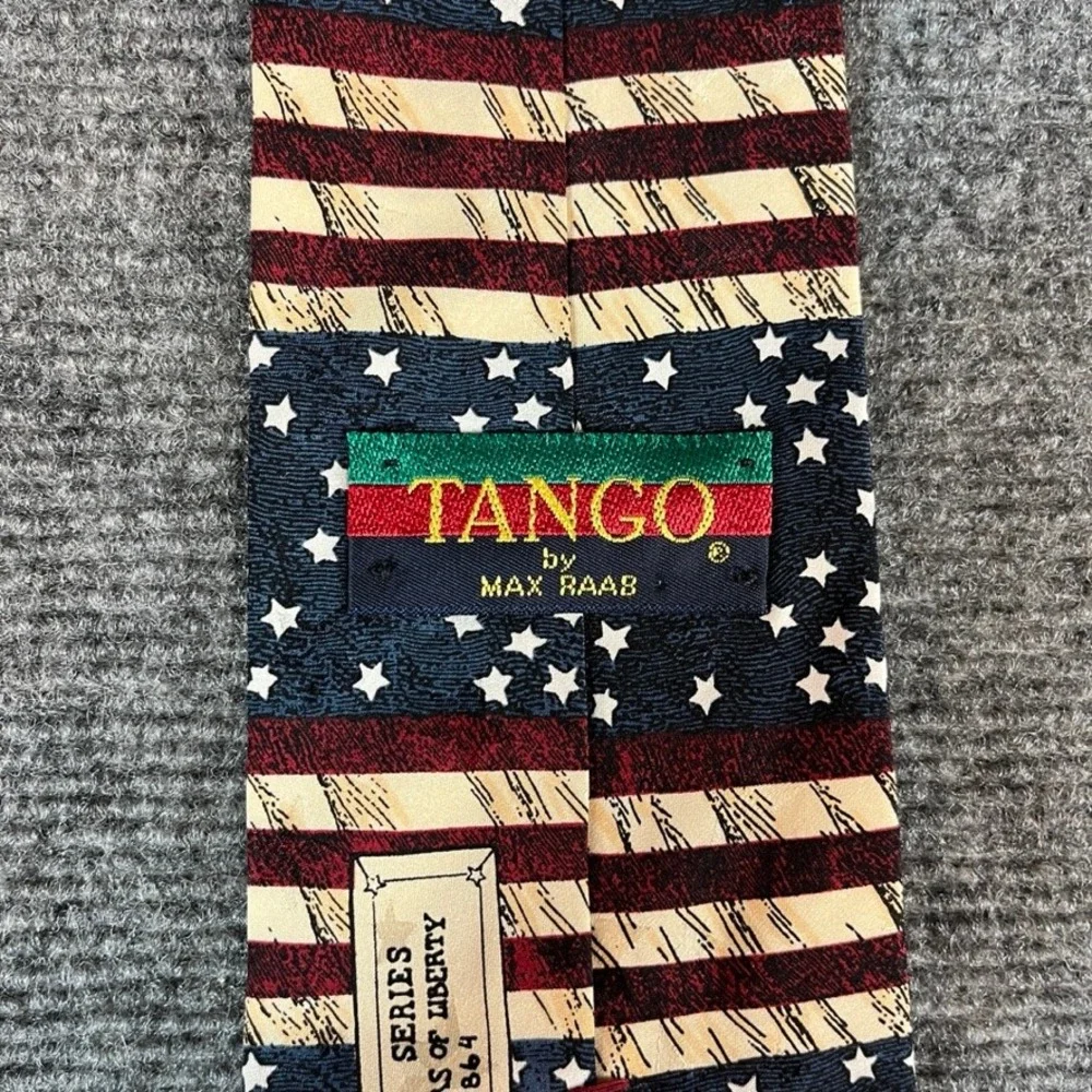 Tango by Max Raab Americana Series Starry Flowers of Liberty Cotton Tie USA